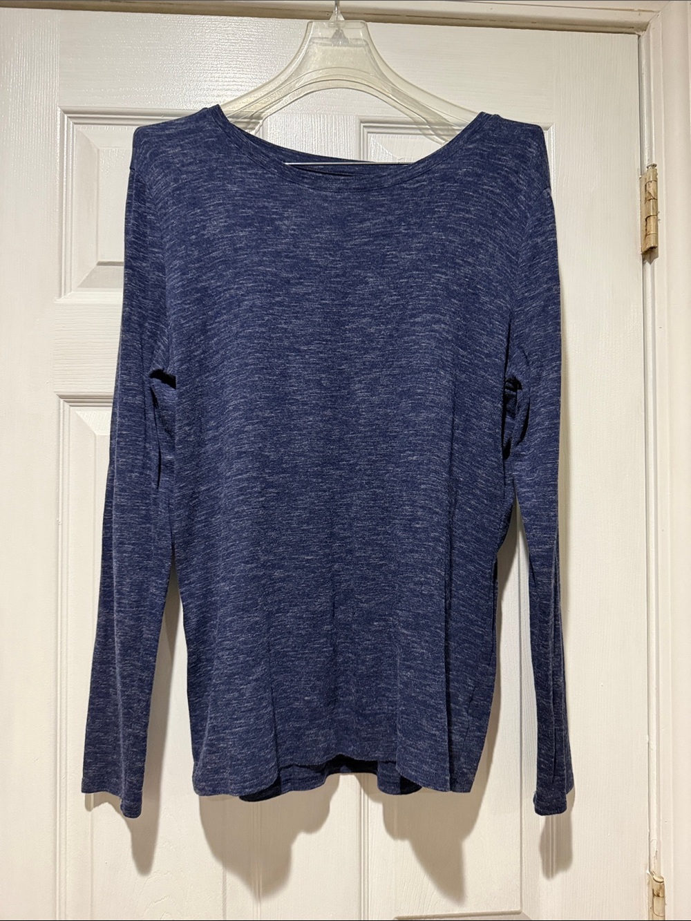 a new day Heathered Navy-Blue Long Sleeve Tee